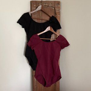 Capezio Adult XL Cotton Short Sleeved Leotard - Lot of 2  EUC